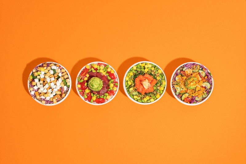 Tofu trendy Tuna Avocado Salmon in green Spicy chicken