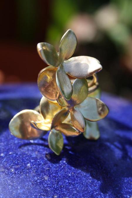 Hortensien Ring gross Gold