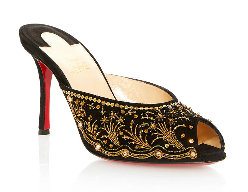 Christian Louboutin Embroidered Ballerina Flat Gold