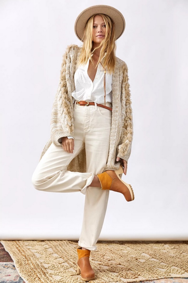 Anthropologie Braided Sleeve Cardigan