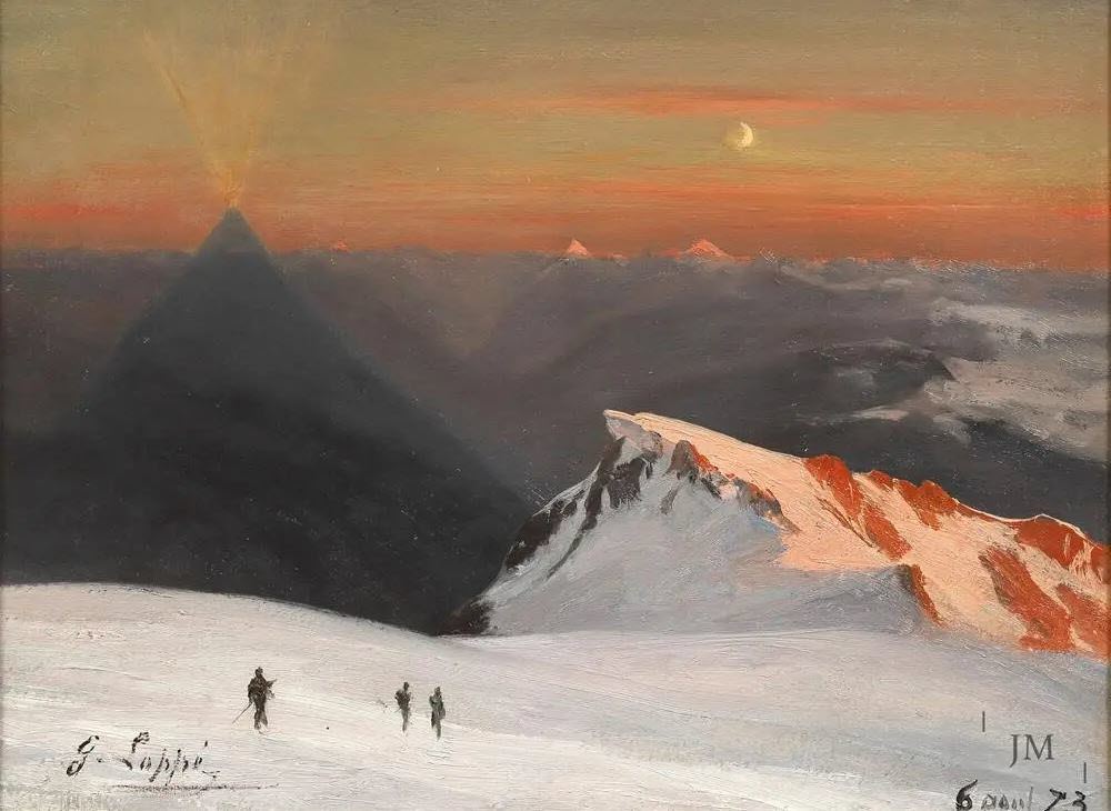 Lombre du mont Blanc au coucher du soleil du 6 aout 1873