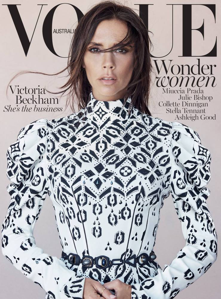 victoria beckham in louis vuitton by patrick demarchelier for vogue australia august 2015