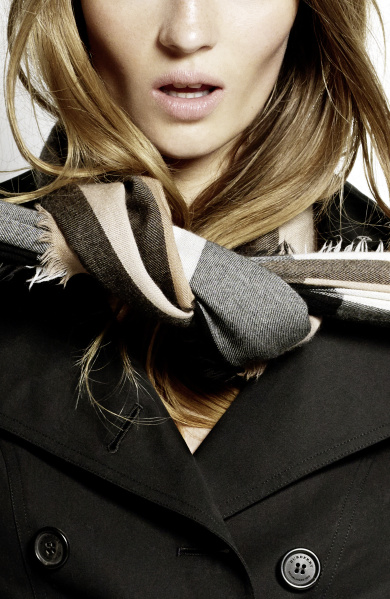 Burberry Scarf Styling - The Low Bow step two featuring Florence Kosky