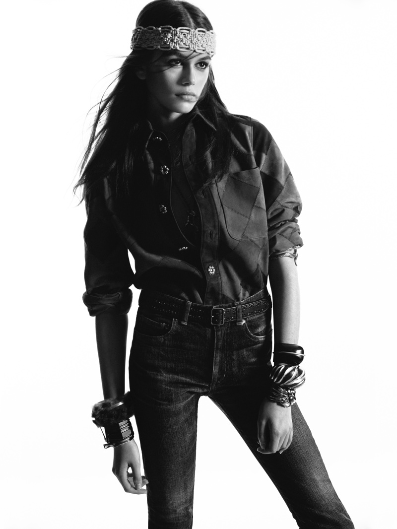 Kaia Gerber Saint Laurent Fall 2018 Campaign01