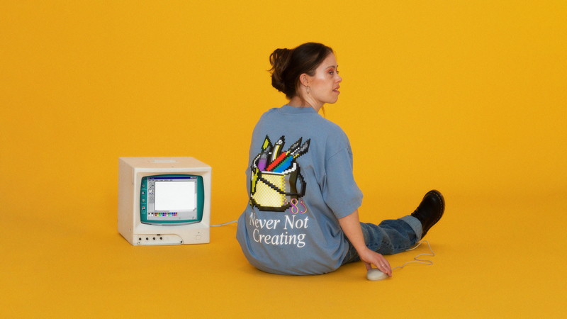 Never Not Creating Tee in Blue